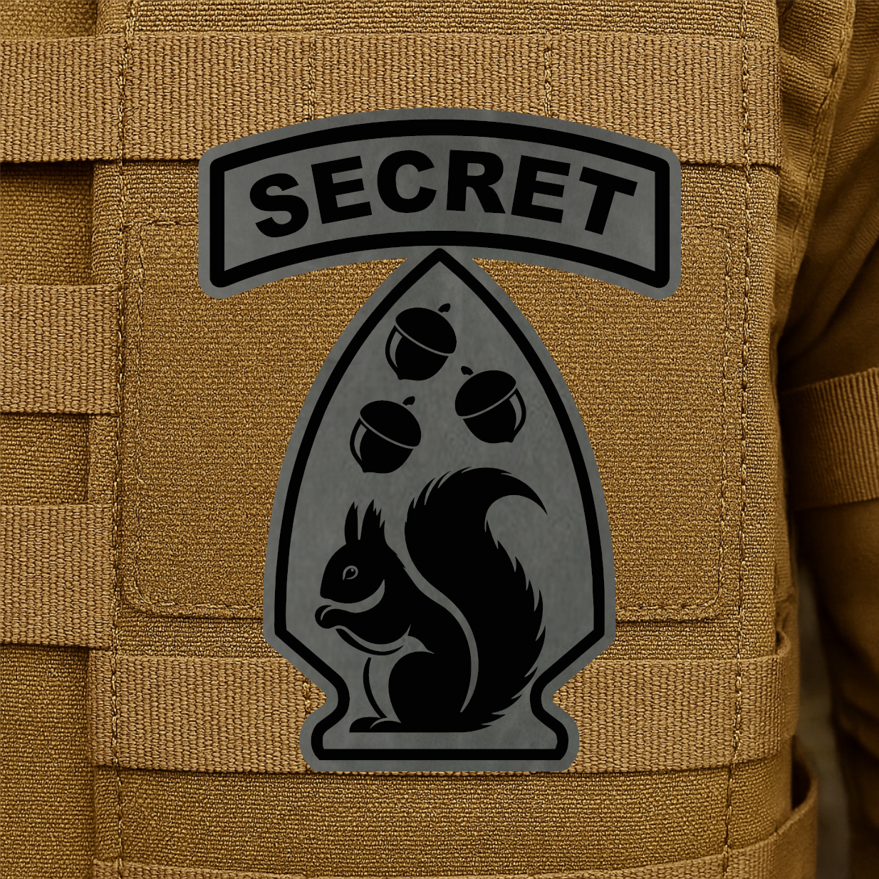 Secret Squirrel Division Engraved Morale Patch – 2.2" x 3” Hook & Loop Tactical Patch | Made in USA