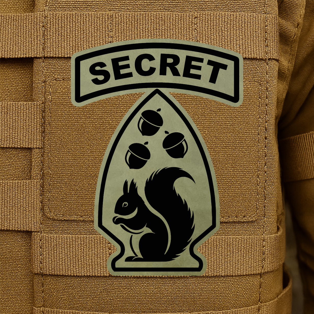 Secret Squirrel Division Engraved Morale Patch – 2.2" x 3” Hook & Loop Tactical Patch | Made in USA