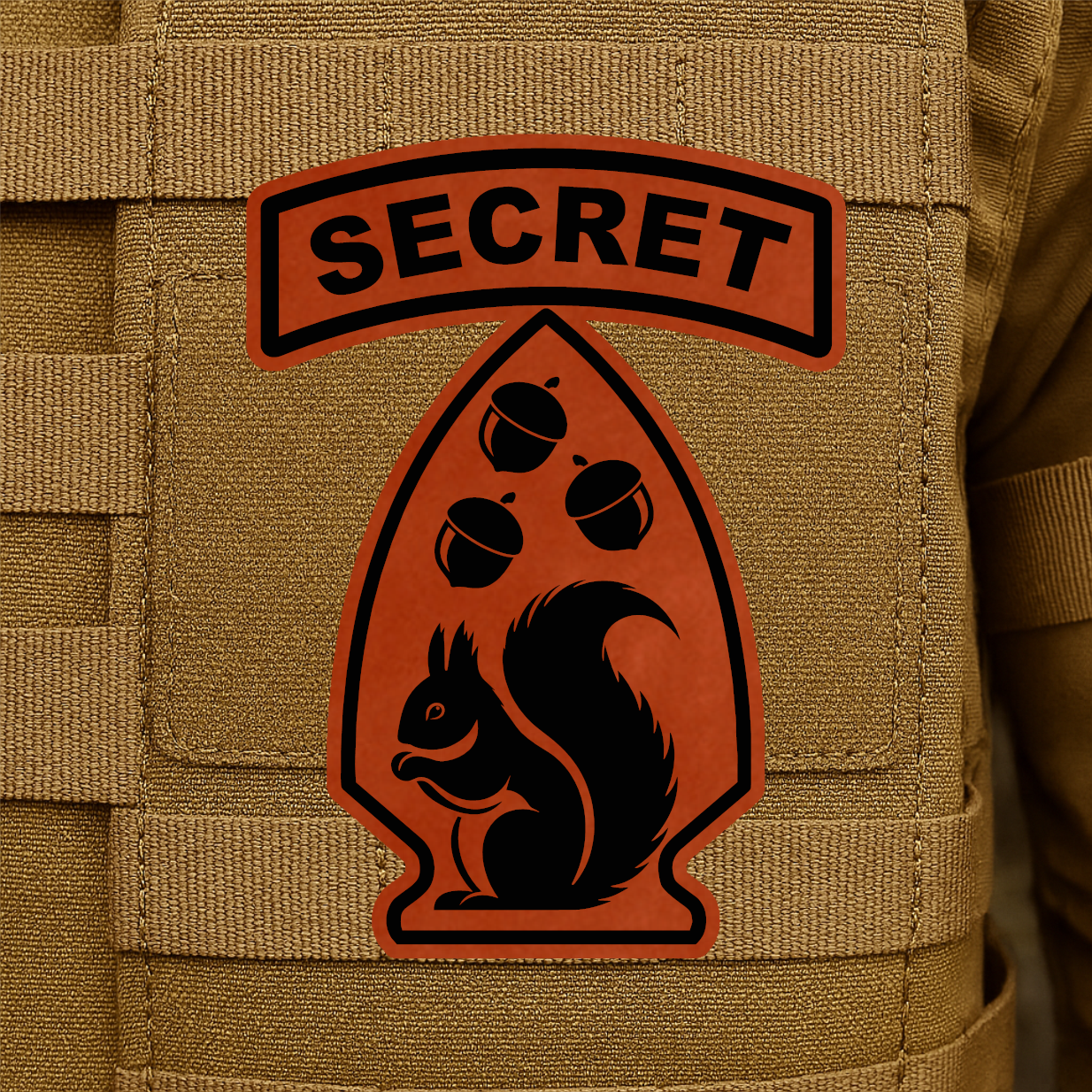 Secret Squirrel Division Engraved Morale Patch – 2.2" x 3” Hook & Loop Tactical Patch | Made in USA