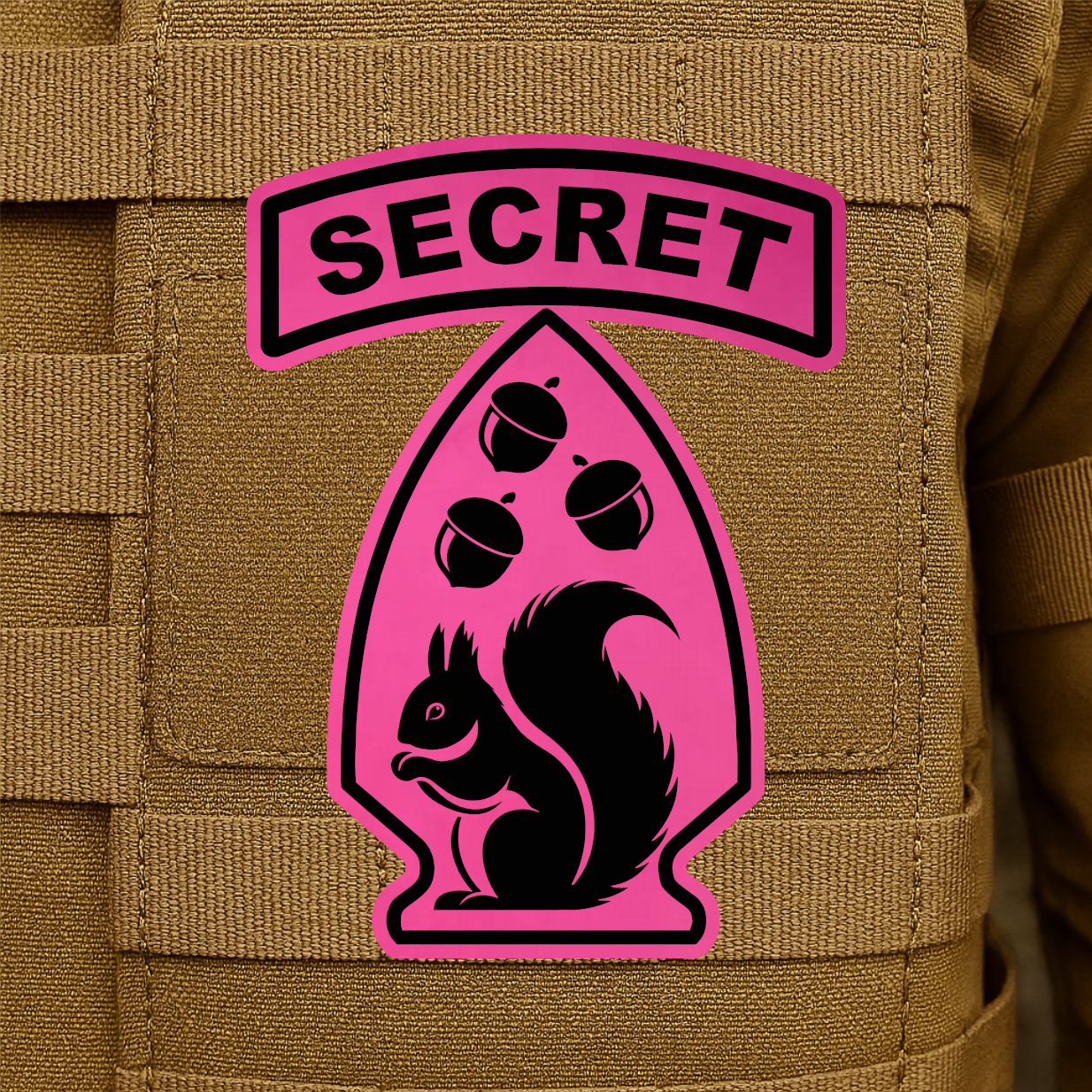 Secret Squirrel Division Engraved Morale Patch – 2.2" x 3” Hook & Loop Tactical Patch | Made in USA