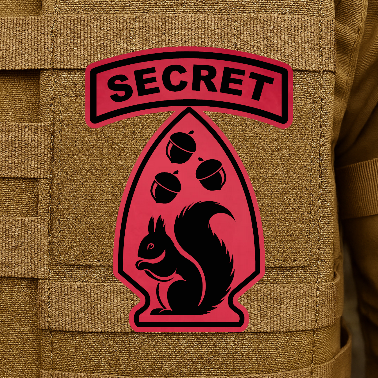 Secret Squirrel Division Engraved Morale Patch – 2.2" x 3” Hook & Loop Tactical Patch | Made in USA
