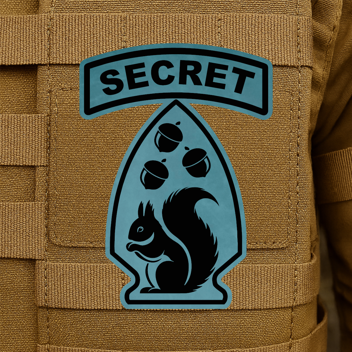 Secret Squirrel Division Engraved Morale Patch – 2.2" x 3” Hook & Loop Tactical Patch | Made in USA