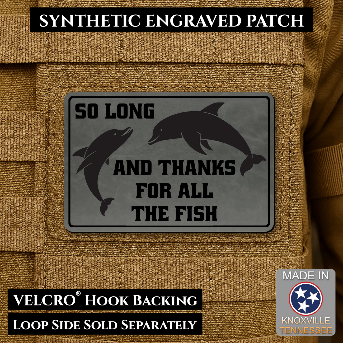 So Long And Thanks For All The Fish Funny VELCRO® Morale Patch | Made in USA | Multiple Color Options