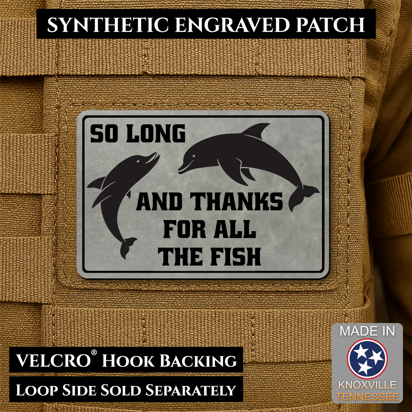 So Long And Thanks For All The Fish Funny VELCRO® Morale Patch | Made in USA | Multiple Color Options
