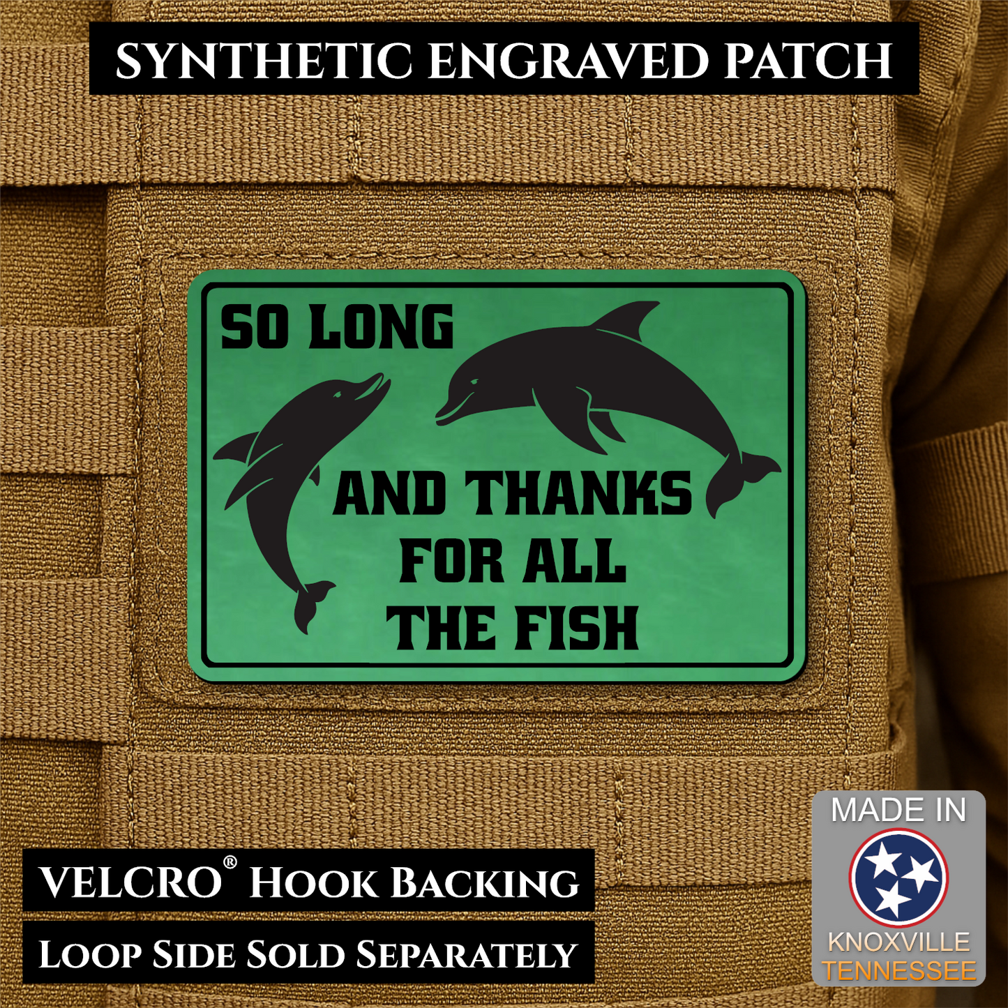 So Long And Thanks For All The Fish Funny VELCRO® Morale Patch | Made in USA | Multiple Color Options