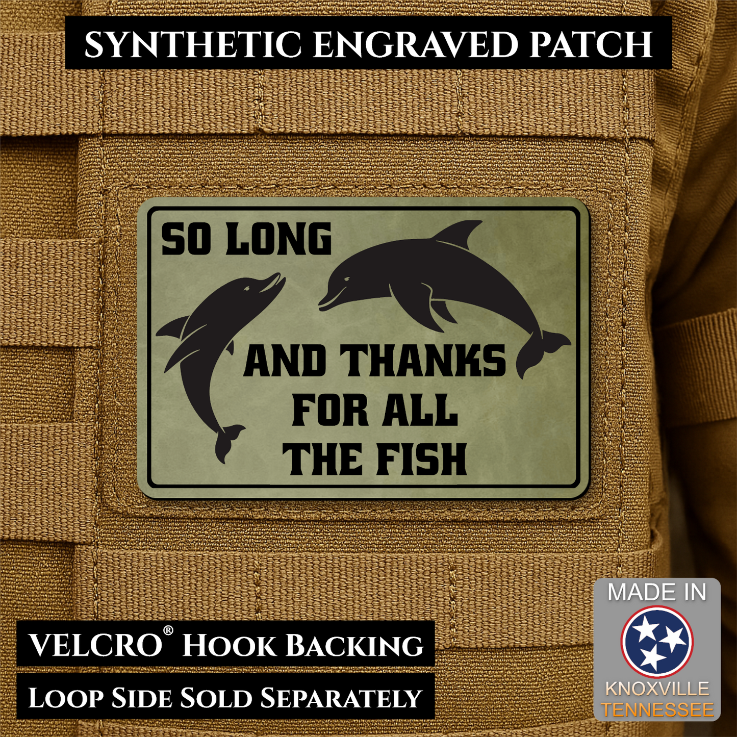 So Long And Thanks For All The Fish Funny VELCRO® Morale Patch | Made in USA | Multiple Color Options