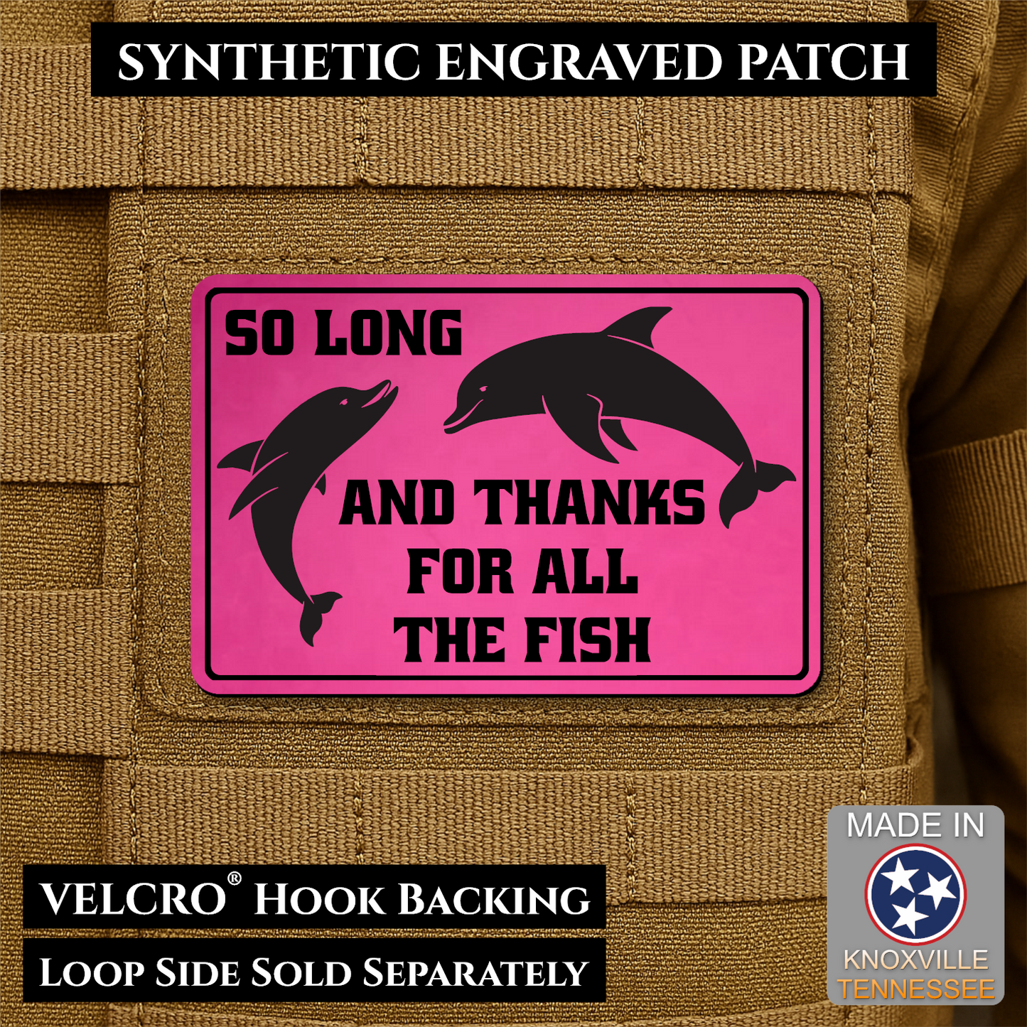 So Long And Thanks For All The Fish Funny VELCRO® Morale Patch | Made in USA | Multiple Color Options