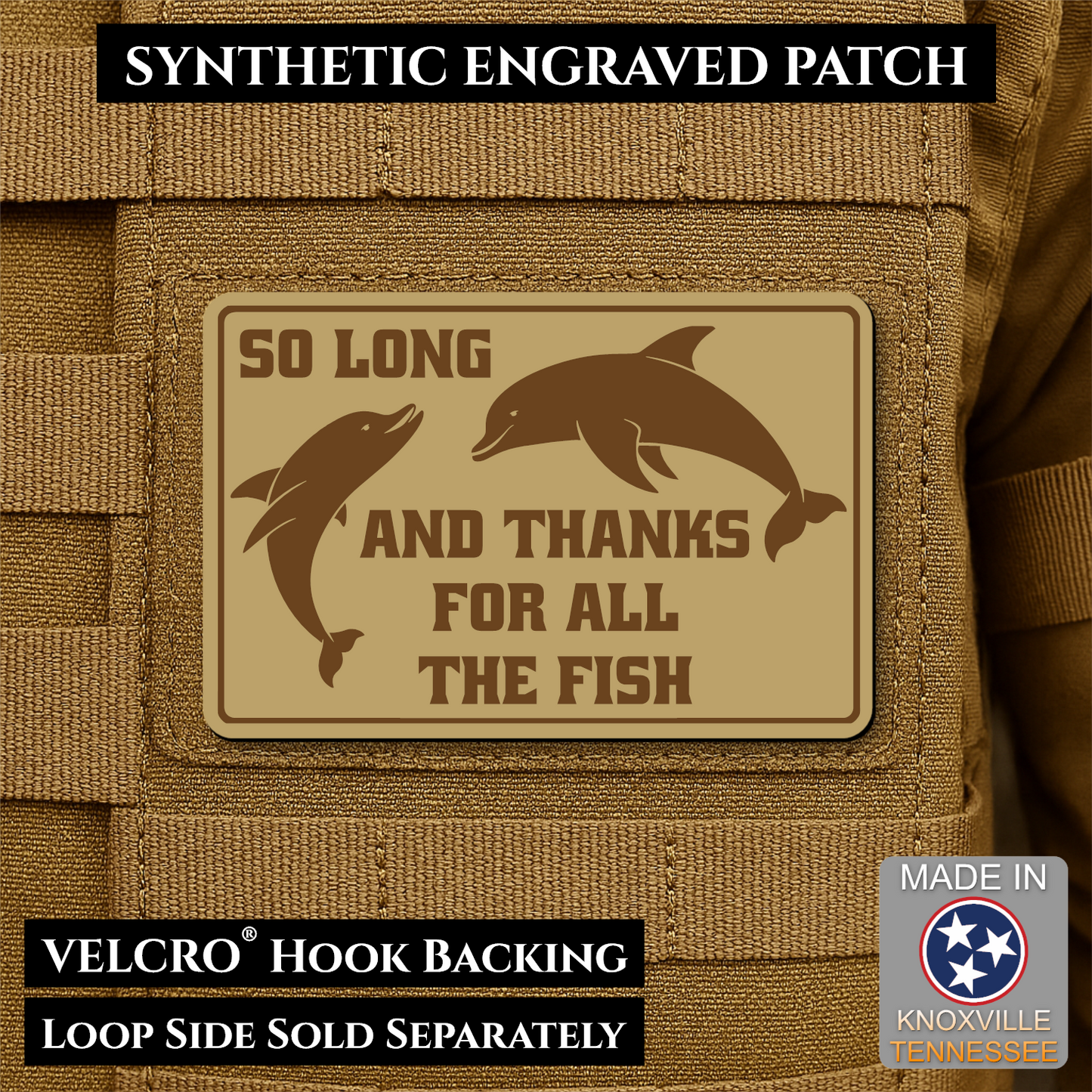 So Long And Thanks For All The Fish Funny VELCRO® Morale Patch | Made in USA | Multiple Color Options