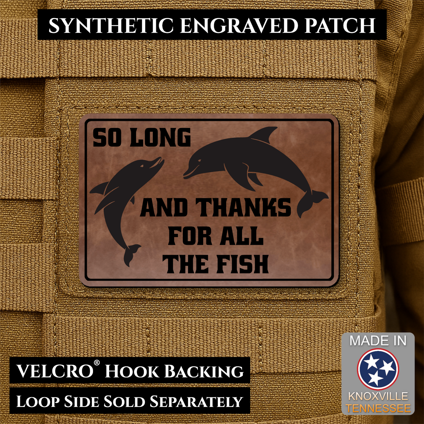 So Long And Thanks For All The Fish Funny VELCRO® Morale Patch | Made in USA | Multiple Color Options