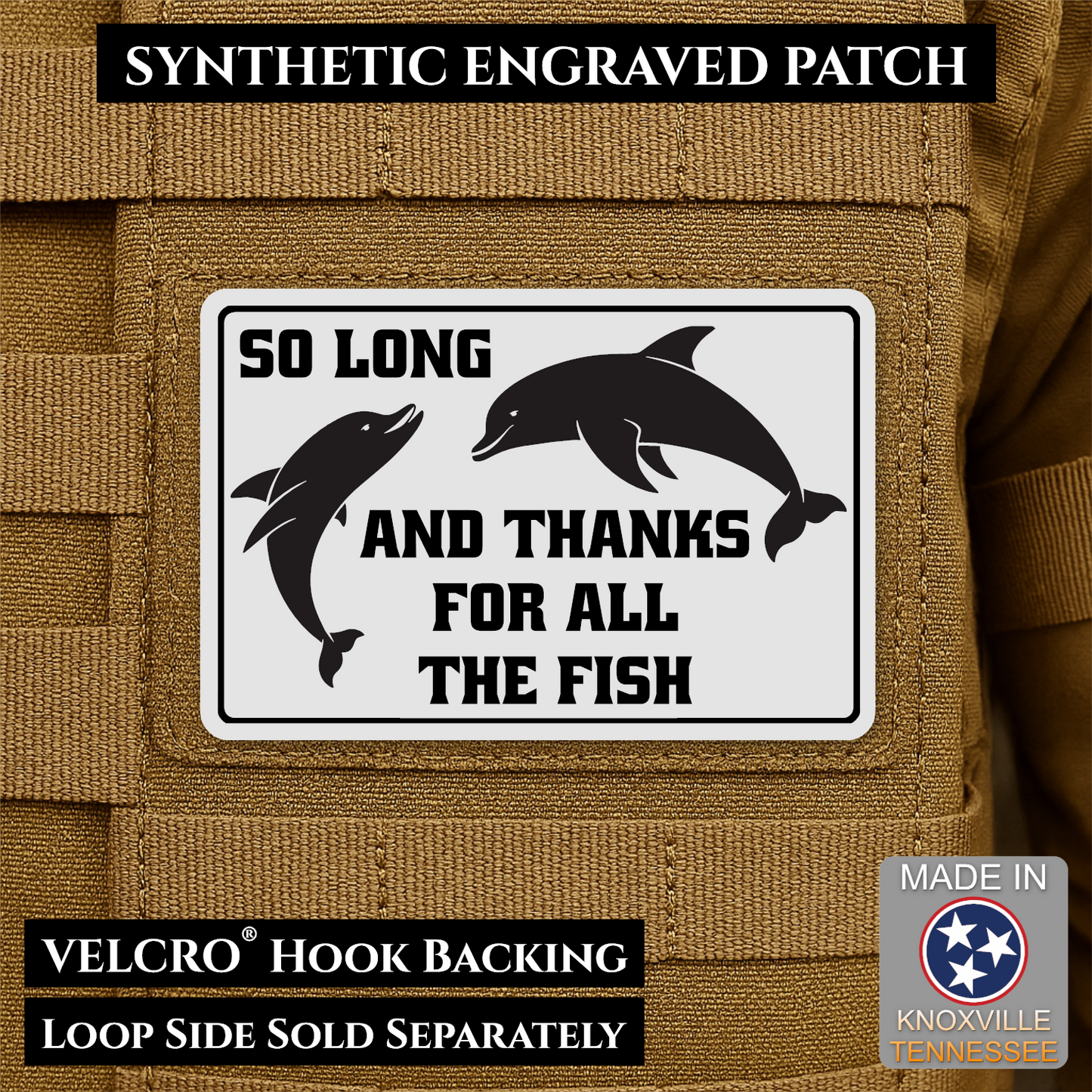 So Long And Thanks For All The Fish Funny VELCRO® Morale Patch | Made in USA | Multiple Color Options