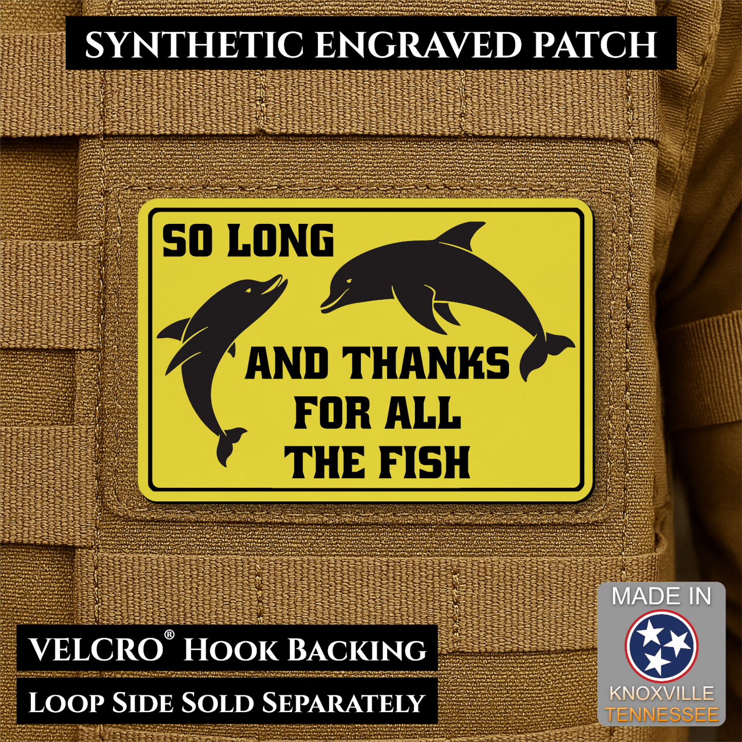 So Long And Thanks For All The Fish Funny VELCRO® Morale Patch | Made in USA | Multiple Color Options