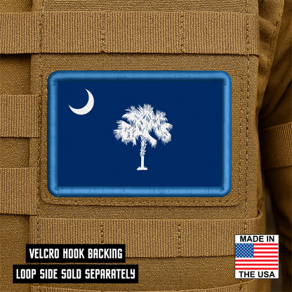 South Carolina State Flag Patch 2"x3" Hook & Loop | Made in USA