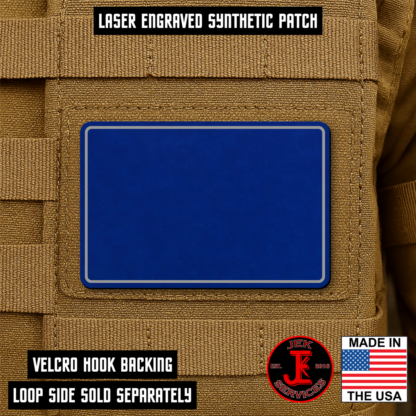 Engraved Morale Patches 2" x 3" - Custom Text & Logo Hook & Loop Gear Patch