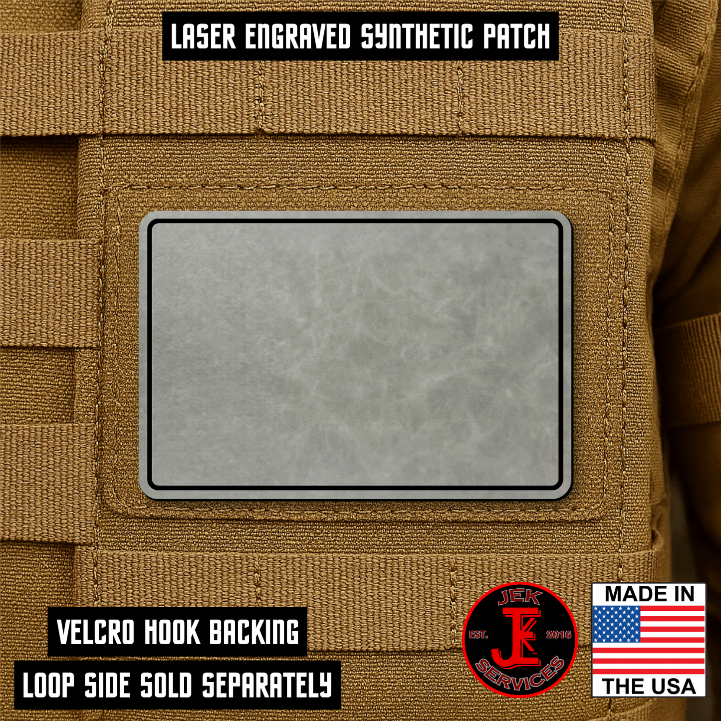 Engraved Morale Patches 2" x 3" - Custom Text & Logo Hook & Loop Gear Patch