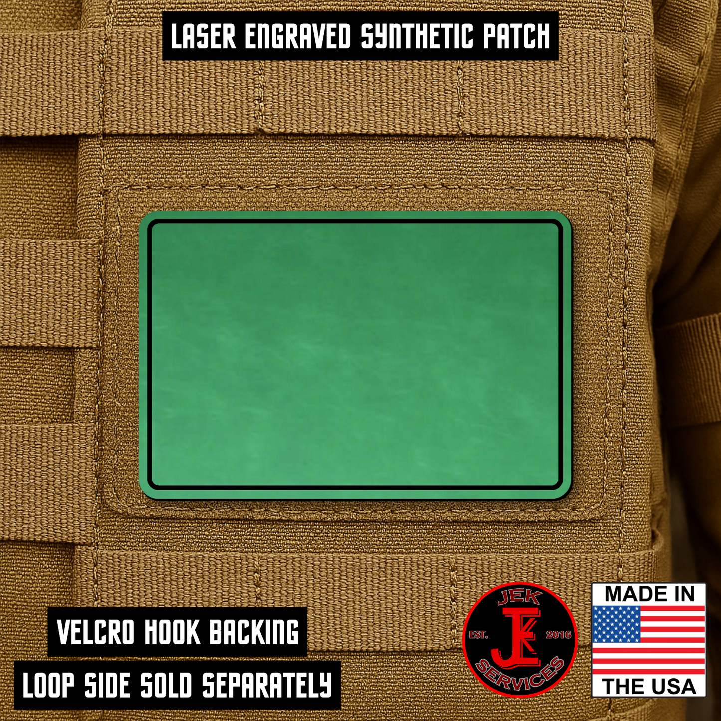 Engraved Morale Patches 2" x 3" - Custom Text & Logo Hook & Loop Gear Patch