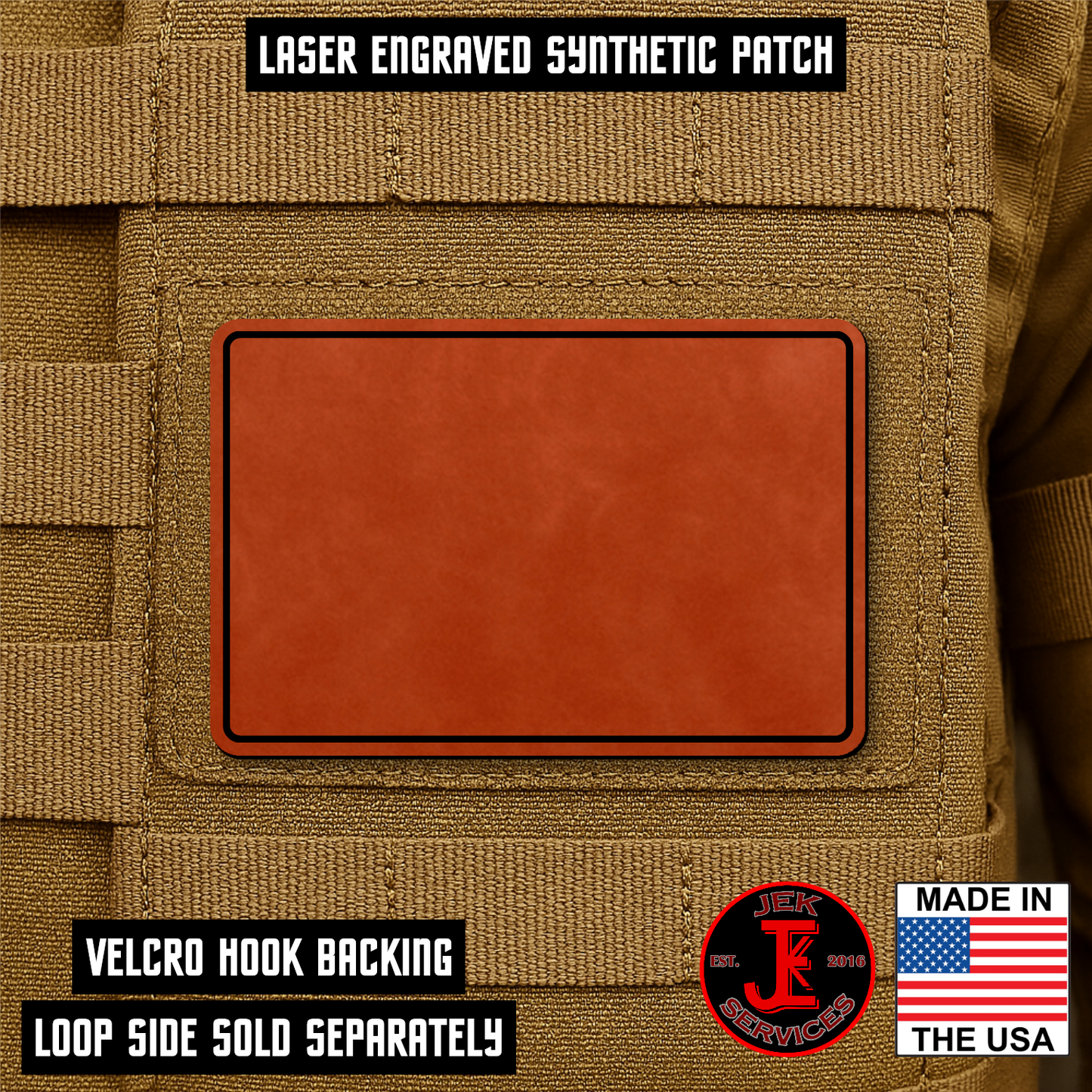 Engraved Morale Patches 2" x 3" - Custom Text & Logo Hook & Loop Gear Patch