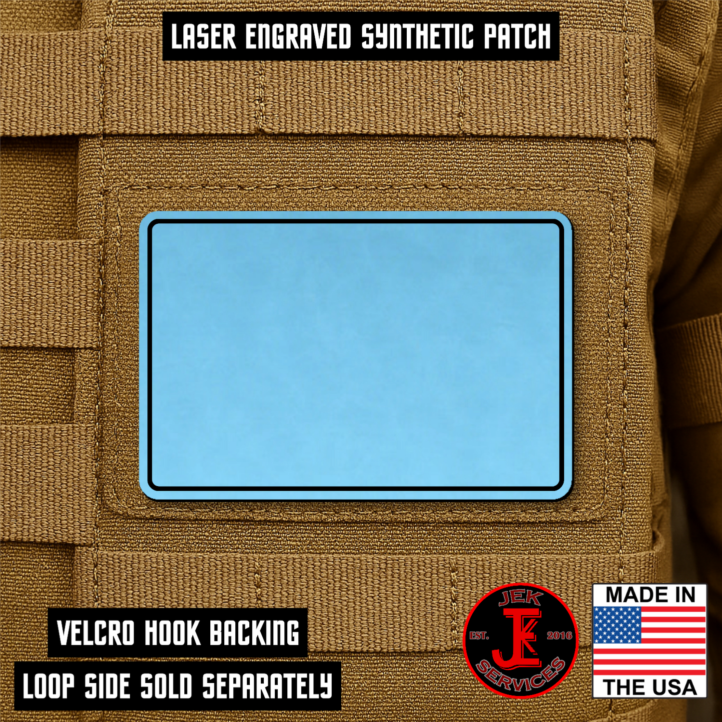 Engraved Morale Patches 2" x 3" - Custom Text & Logo Hook & Loop Gear Patch
