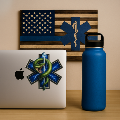 EMS Star of Life 3D Sticker – Paramedic Vinyl Decal, Waterproof