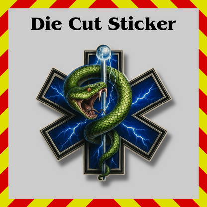 EMS Star of Life 3D Sticker – Paramedic Vinyl Decal, Waterproof