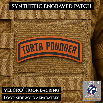 Torta Pounder Rocker Tab Funny Morale Patch, 1x2.6" | Made in USA | VELCRO® Brand Hook Backing