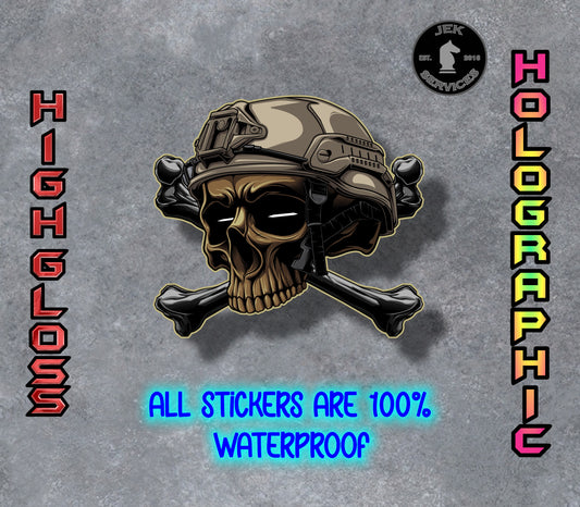 Tactical Operator Veteran Waterproof Sticker Decal for Hard Hats, Water Bottles & Laptops