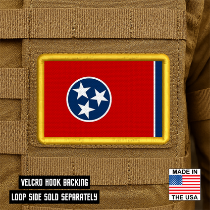 Tennessee State Flag Patch 2"x3" Hook & Loop | Made in USA