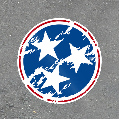 Tennessee Tri-Star glossy vinyl laptop sticker