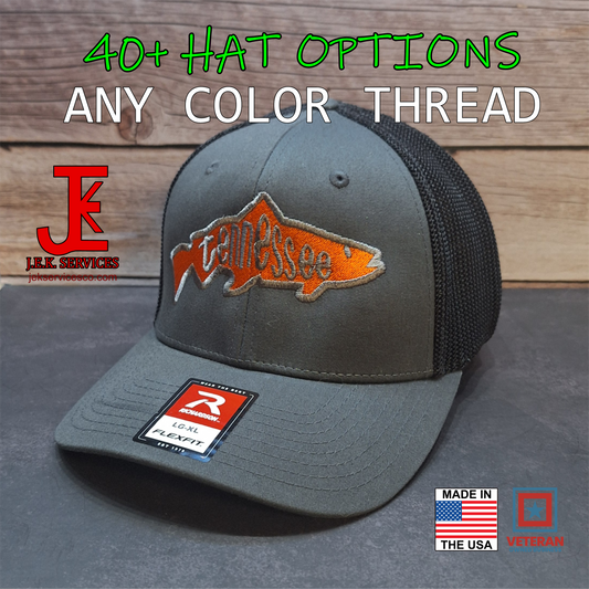 Tennessee Fishing Embroidered Snapback & Flexfit Caps