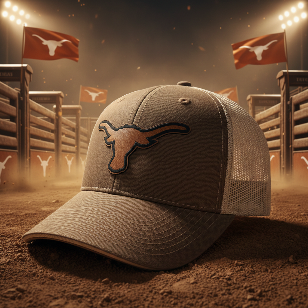 Texas Longhorn Leather Patch Trucker Hat – Western Cowboy Cap