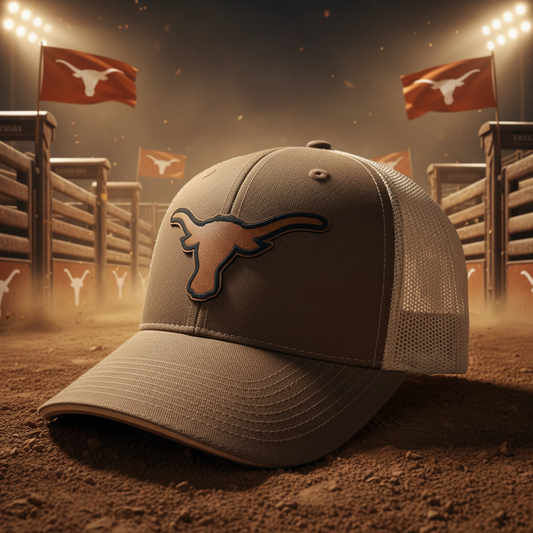 Texas Longhorn Leather Patch Trucker Hat – Western Cowboy Cap