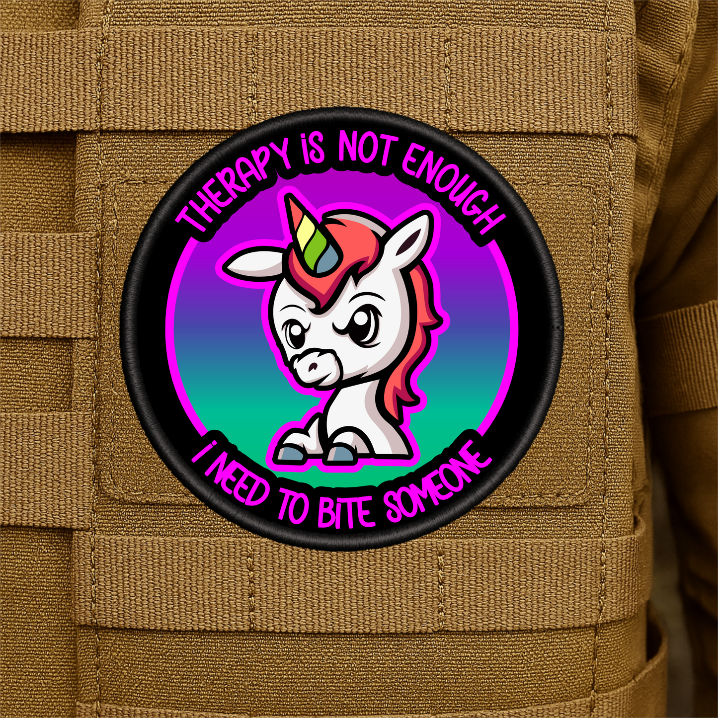 Funny Therapy Unicorn Printed Morale Patch