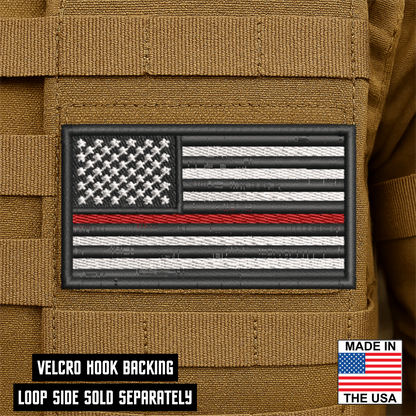 Thin Red Line American Flag Embroidered Patch | Made in USA