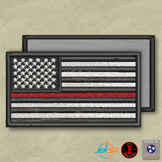 Thin Red Line Flag Patch for firefighters