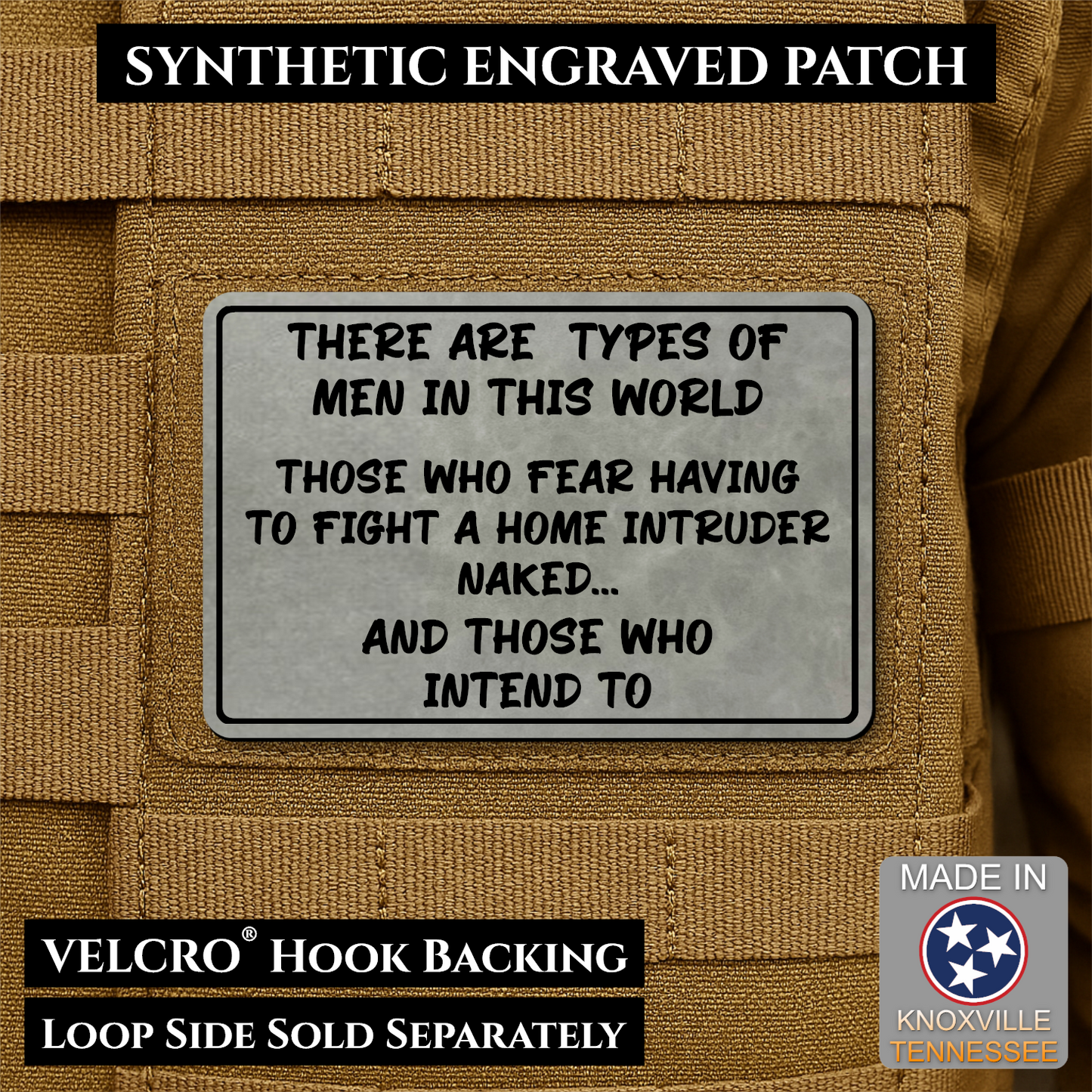 2 Types of Men In This World Funny Morale Patch | Made in USA | VELCRO® Brand Hook Backing