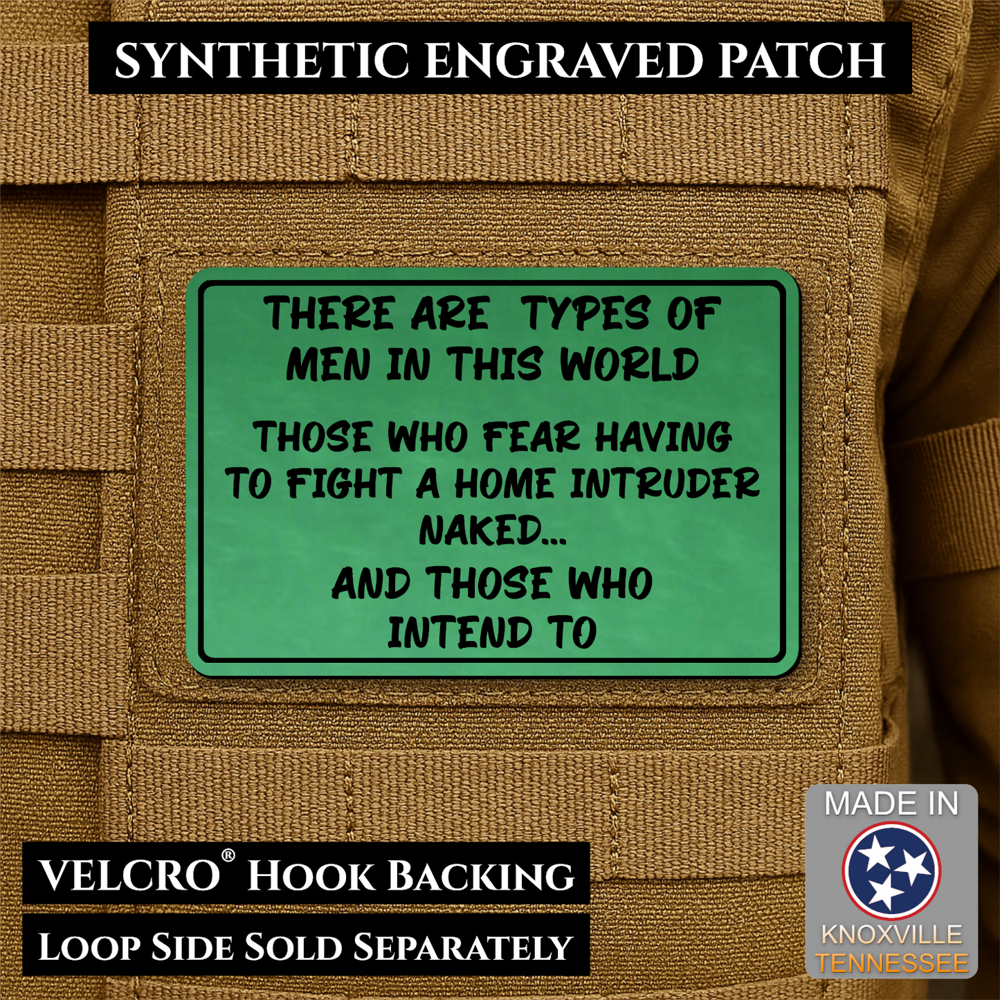 2 Types of Men In This World Funny Morale Patch | Made in USA | VELCRO® Brand Hook Backing