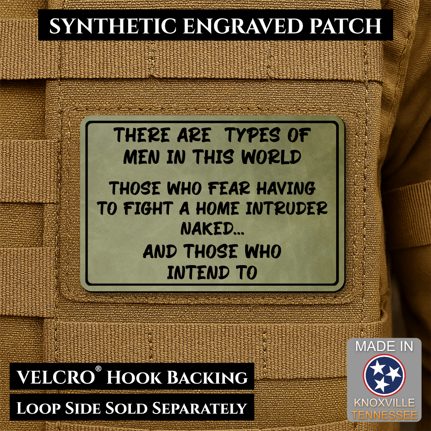 2 Types of Men In This World Funny Morale Patch | Made in USA | VELCRO® Brand Hook Backing