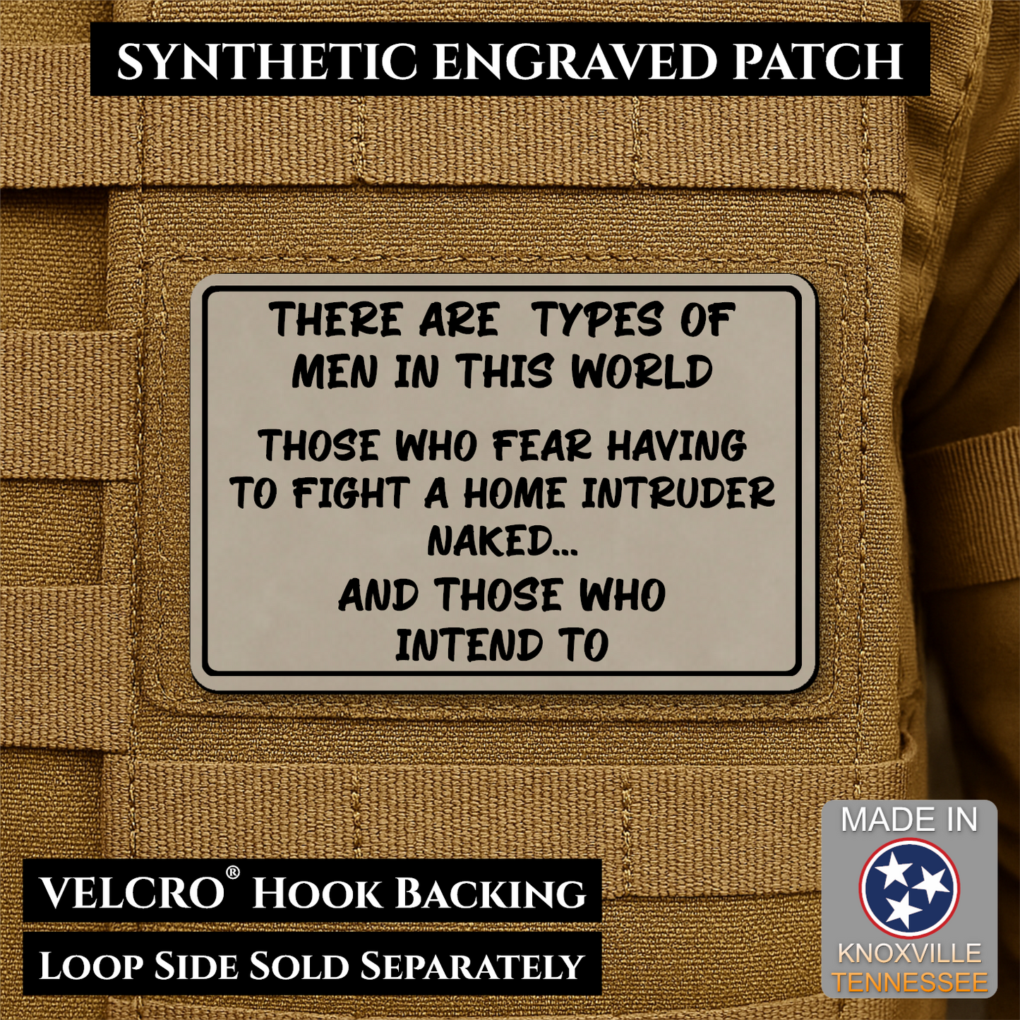 2 Types of Men In This World Funny Morale Patch | Made in USA | VELCRO® Brand Hook Backing