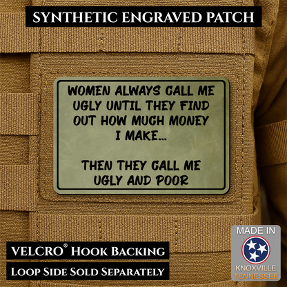 Ugly and Poor Funny Morale Patch | Made in USA | VELCRO® Brand Hook Backing