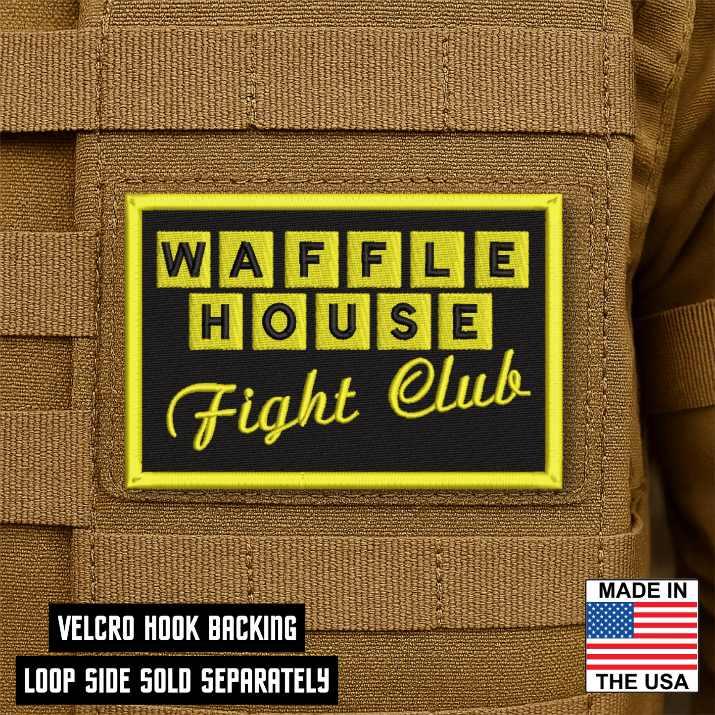 Waffle House Fight Club Funny VELCRO® Morale Patch | Made in USA