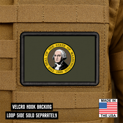 Washington State Flag Patch 2"x3" Hook & Loop | Made in USA