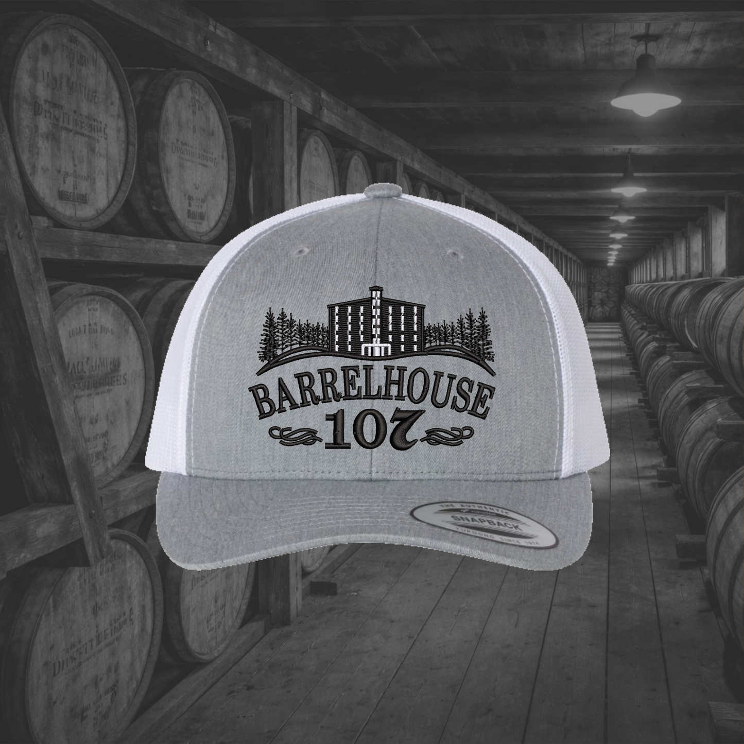 Barrelhouse 107 Embroidered Caps, Multiple Hat Color Options
