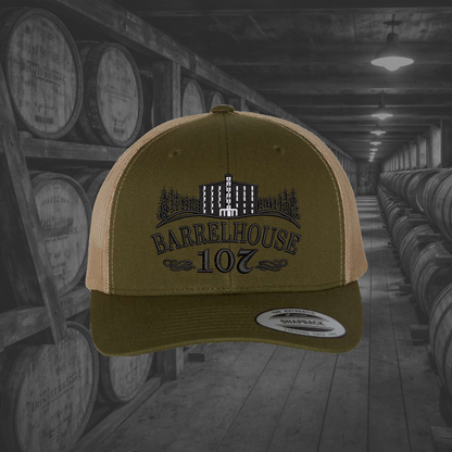 Barrelhouse 107 Embroidered Caps, Multiple Hat Color Options