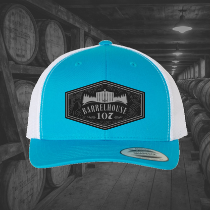 Barrelhouse 107 Engraved Leather Patch Hats