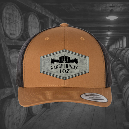 Barrelhouse 107 Engraved Leather Patch Hats