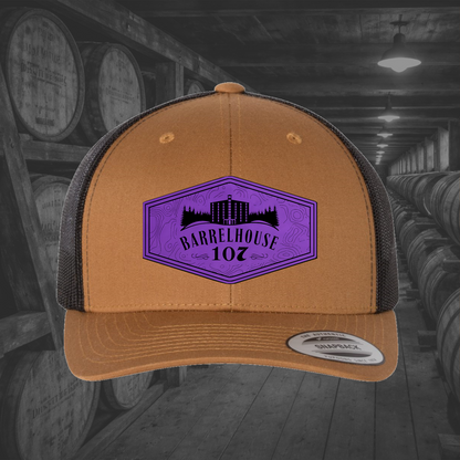 Barrelhouse 107 Engraved Leather Patch Hats