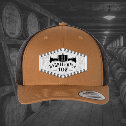 Barrelhouse 107 Engraved Leather Patch Hats