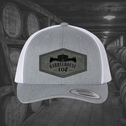Barrelhouse 107 Engraved Leather Patch Hats