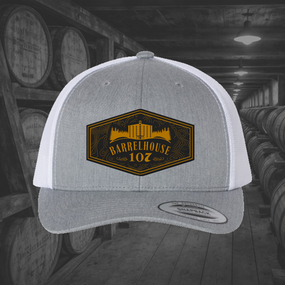 Barrelhouse 107 Engraved Leather Patch Hats