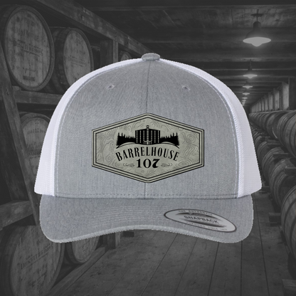 Barrelhouse 107 Engraved Leather Patch Hats