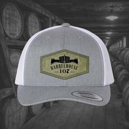 Barrelhouse 107 Engraved Leather Patch Hats